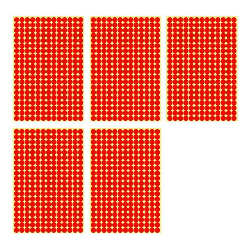 8/13/25/50mm Colour Sticker Dots Adhesive Round Labels Circular Scrapbooking Red - 25mm 40 Dots - 5 Sheets V528-5PCS-RED-25MM46DOTS-111449