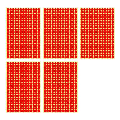 8/13/25/50mm Colour Sticker Dots Adhesive Round Labels Circular Scrapbooking Red - 25mm 40 Dots - 5 Sheets V528-5PCS-RED-25MM46DOTS-111449