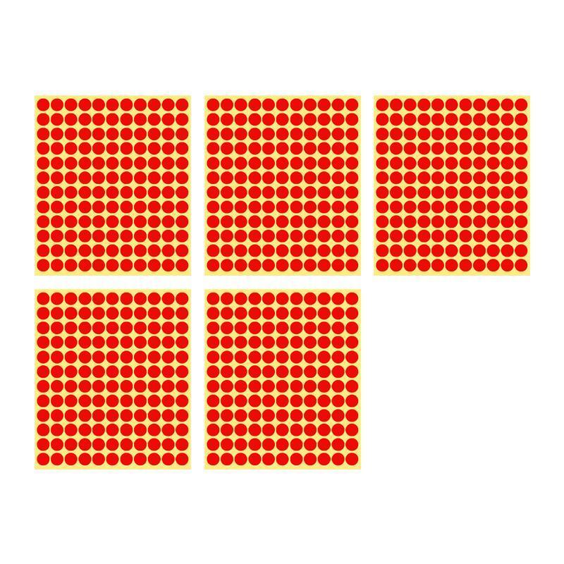 8/13/25/50mm Colour Sticker Dots Adhesive Round Labels Circular Scrapbooking Red - 25mm 40 Dots - 5 Sheets V528-5PCS-RED-25MM46DOTS-111449