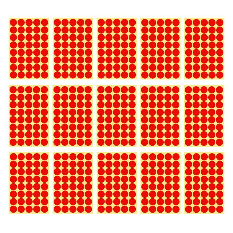 8/13/25/50mm Colour Sticker Dots Adhesive Round Labels Circular Scrapbooking Red - 25mm 40 Dots - 5 Sheets V528-5PCS-RED-25MM46DOTS-111449