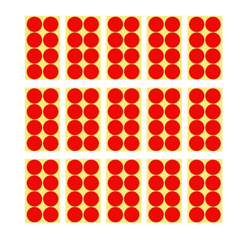 8/13/25/50mm Colour Sticker Dots Adhesive Round Labels Circular Scrapbooking Red - 25mm 40 Dots - 5 Sheets V528-5PCS-RED-25MM46DOTS-111449