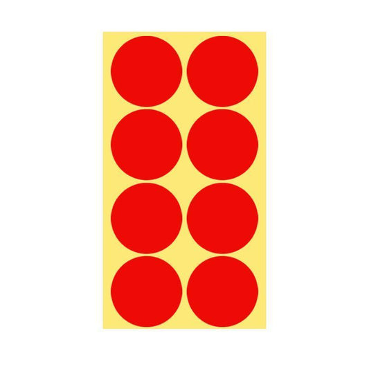 8/13/25/50mm Colour Sticker Dots Adhesive Round Labels Circular Scrapbooking Red - 50mm 8 Dots - 5 Sheets V528-5PCS-RED-50MM14DOTS-152800