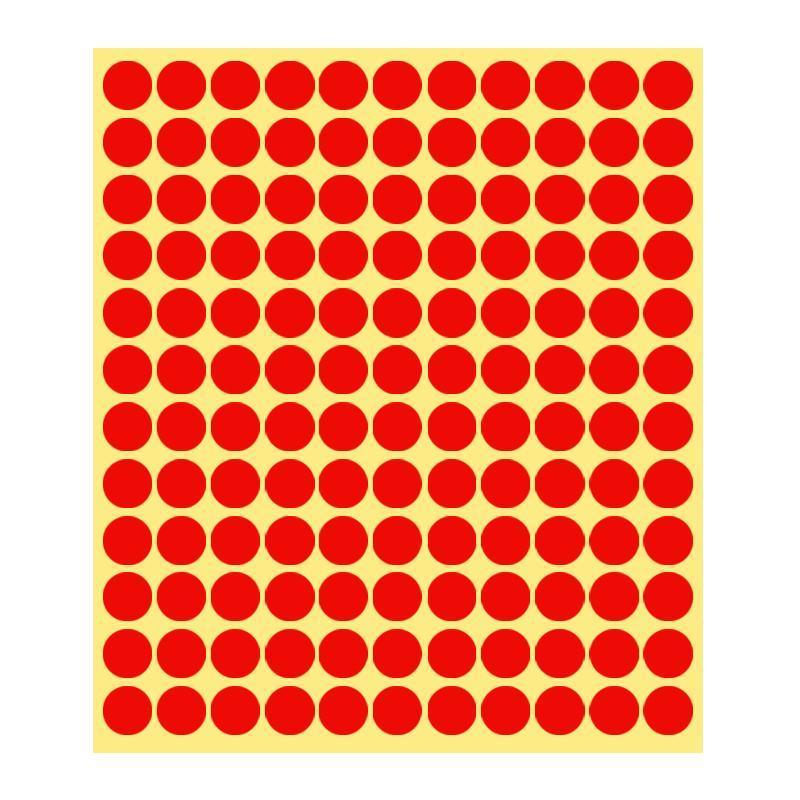 8/13/25/50mm Colour Sticker Dots Adhesive Round Labels Circular Scrapbooking Red - 50mm 8 Dots - 5 Sheets V528-5PCS-RED-50MM14DOTS-152800