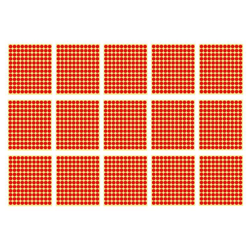8/13/25/50mm Colour Sticker Dots Adhesive Round Labels Circular Scrapbooking Red - 50mm 8 Dots - 5 Sheets V528-5PCS-RED-50MM14DOTS-152800