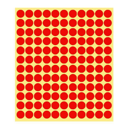 8/13/25/50mm Colour Sticker Dots Adhesive Round Labels Circular Scrapbooking Red - 8mm 260 Dots - 5 Sheets V528-5PCS-RED-8MM266DOTS-416605