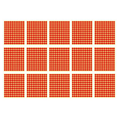 8/13/25/50mm Colour Sticker Dots Adhesive Round Labels Circular Scrapbooking Red - 8mm 260 Dots - 5 Sheets V528-5PCS-RED-8MM266DOTS-416605