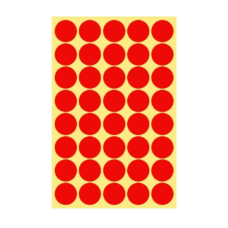 8/13/25/50mm Colour Sticker Dots Adhesive Round Labels Circular Scrapbooking Red - 8mm 260 Dots - 5 Sheets V528-5PCS-RED-8MM266DOTS-416605