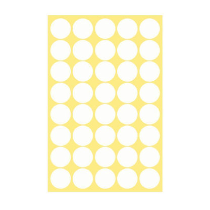 8/13/25/50mm Colour Sticker Dots Adhesive Round Labels Circular Scrapbooking White - 13mm 132 Dots - 5 Sheets V528-5PCS-WHITE-13MM142DOTS-667749