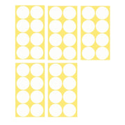 8/13/25/50mm Colour Sticker Dots Adhesive Round Labels Circular Scrapbooking White - 13mm 132 Dots - 5 Sheets V528-5PCS-WHITE-13MM142DOTS-667749