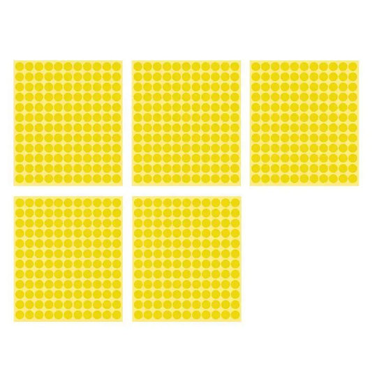 8/13/25/50mm Colour Sticker Dots Adhesive Round Labels Circular Scrapbooking Yellow - 13mm 132 Dots - 5 Sheets V528-5PCS-YELLOW-13MM133DOTS-237084