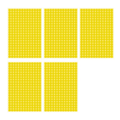 8/13/25/50mm Colour Sticker Dots Adhesive Round Labels Circular Scrapbooking Yellow - 8mm 260 Dots - 5 Sheets V528-5PCS-YELLOW-8MM261DOTS-665219