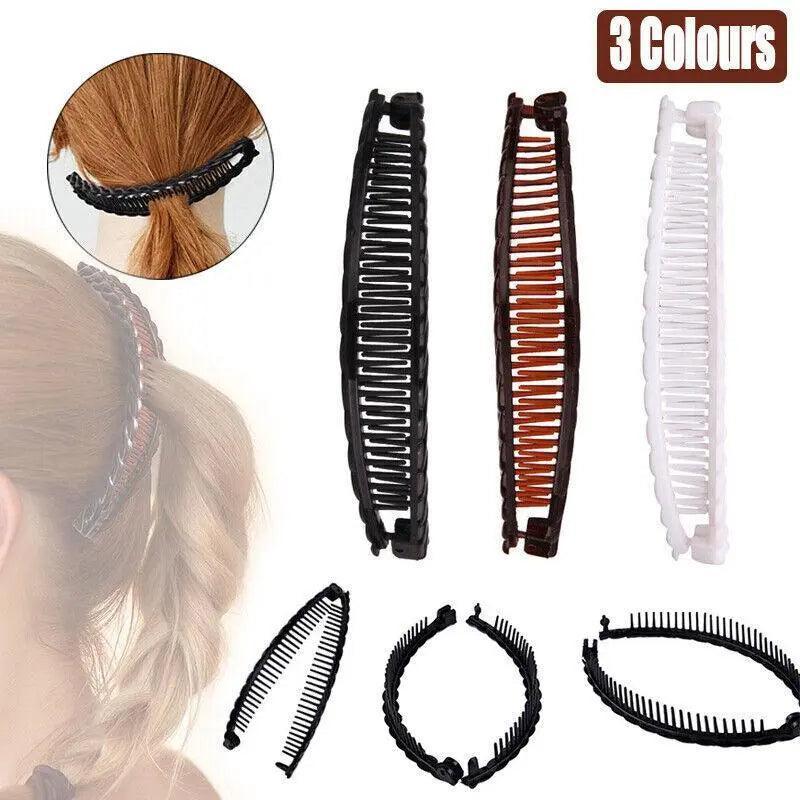 5X Hair Ponytail Holder Banana Clips Plastic Black Claw Comb Clip Multipurpose - Black V528-5PCSHAIRPIN-BLACK-568769