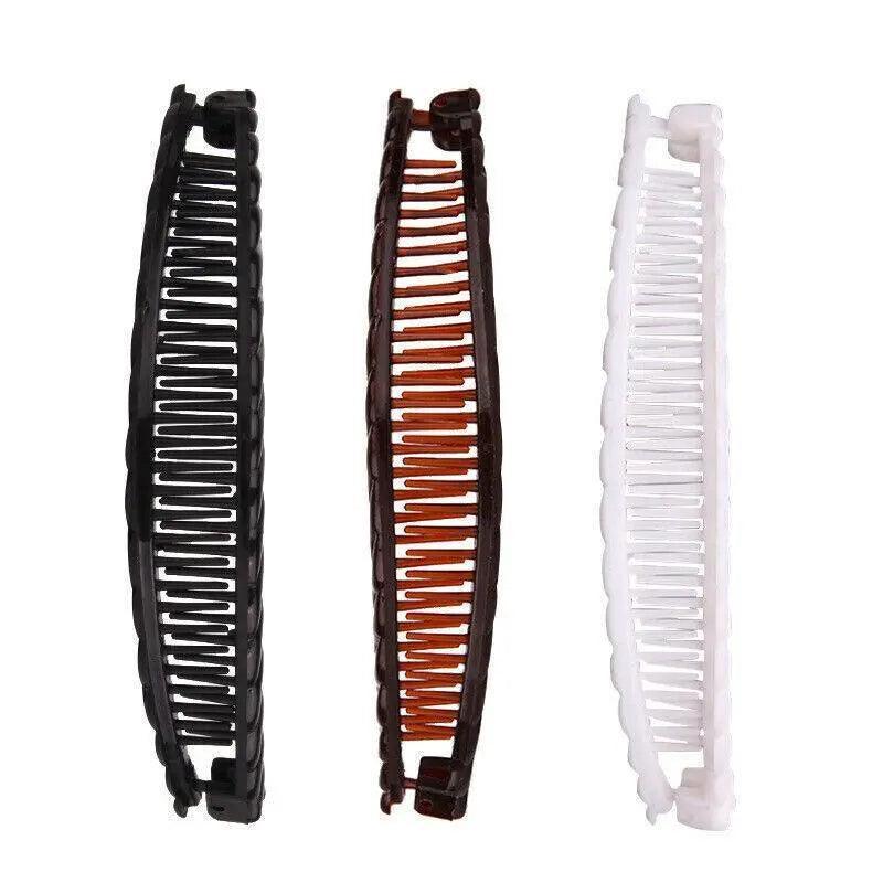 5X Hair Ponytail Holder Banana Clips Plastic Black Claw Comb Clip Multipurpose - Black V528-5PCSHAIRPIN-BLACK-568769