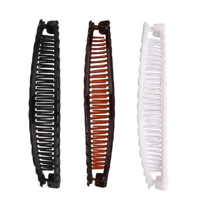 5X Hair Ponytail Holder Banana Clips Plastic Black Claw Comb Clip Multipurpose - Brown V528-5PCSHAIRPIN-BROWN-215874