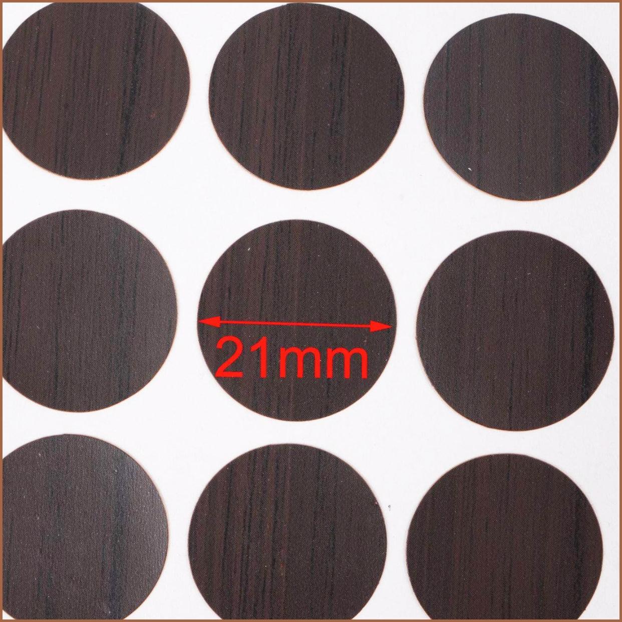 54 X Self Adhesive Decorative Screw Cover Caps Holes Cams Furniture Kitchen 20mm - PC 191