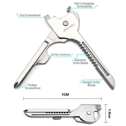 Utili-Key 6 in 1 Key Ring Chain Multi-tool Pocket Knife Screwdriver Swiss Tech V528-6IN1KEYRING-850390