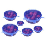6PCS Stretch Reusable Silicone Food Saver Cover Seal Insta Lids Bowl Wraps - Green V528-6PCS-COVER-GREEN-476281