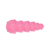 6PCS Stretch Reusable Silicone Food Saver Cover Seal Insta Lids Bowl Wraps - Pink V528-6PCS-COVER-PINK-289130