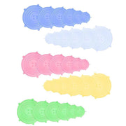 6PCS Stretch Reusable Silicone Food Saver Cover Seal Insta Lids Bowl Wraps - Yellow V528-6PCS-COVER-YELLOW-615779