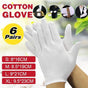 6 Pairs Handling Work Hands Protector Soft Costume Jewellery Cotton White Gloves - XL V528-6PCSWORKHANDS-L457589