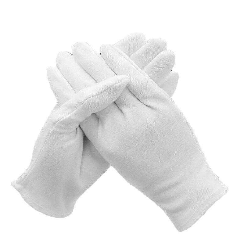 6 Pairs Handling Work Hands Protector Soft Costume Jewellery Cotton White Gloves - XL V528-6PCSWORKHANDS-L457589