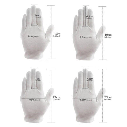 6 Pairs Handling Work Hands Protector Soft Costume Jewellery Cotton White Gloves - M V528-6PCSWORKHANDS-M-706042