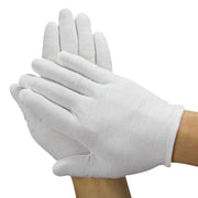 6 Pairs Handling Work Hands Protector Soft Costume Jewellery Cotton White Gloves - M V528-6PCSWORKHANDS-M-706042