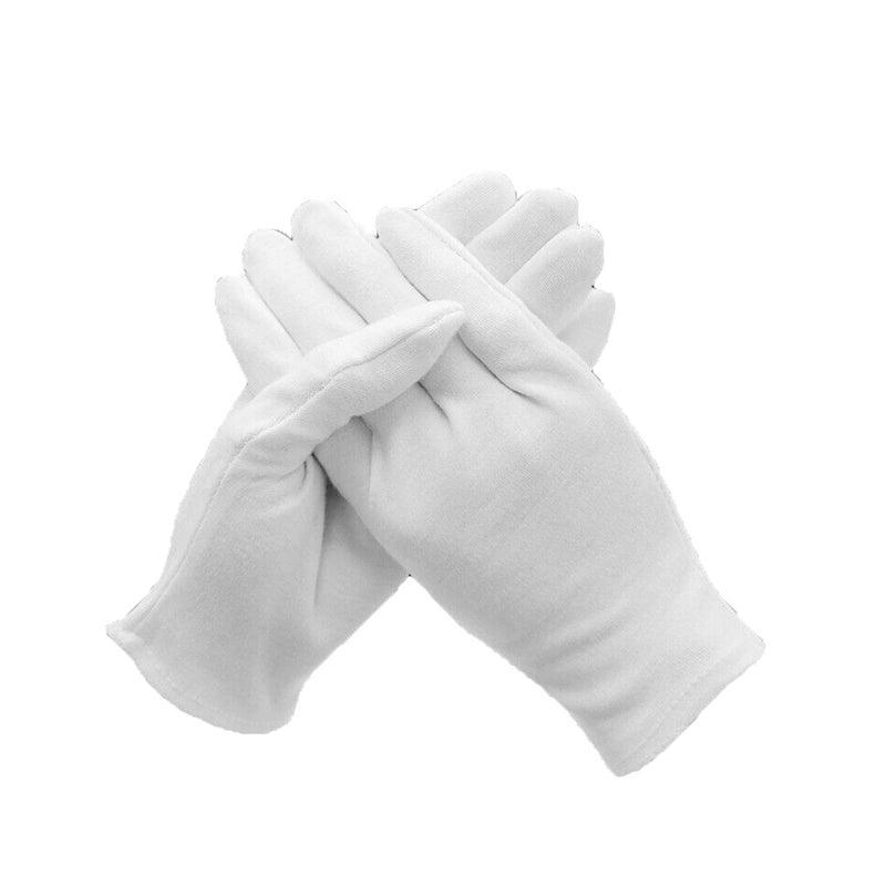 6 Pairs Handling Work Hands Protector Soft Costume Jewellery Cotton White Gloves - M V528-6PCSWORKHANDS-M-706042