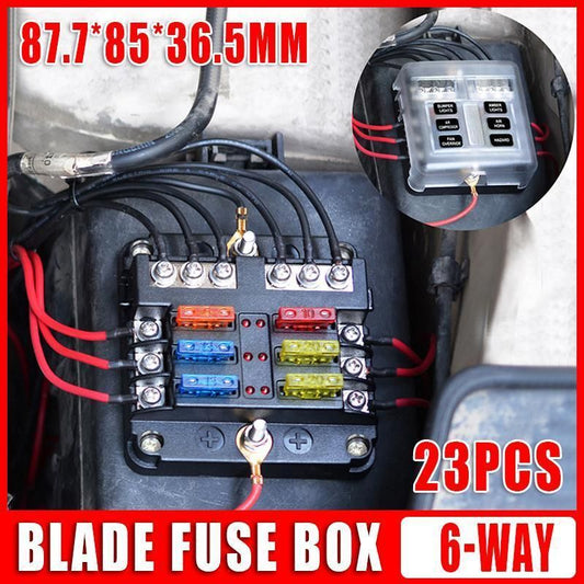 23PC 6 Way Blade Fuse Box Block Holder Indicator LED Light 12V/32V Car Marine V528-6WAYFUSEBO-23PCS-973767
