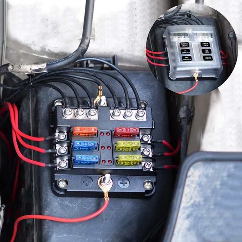23PC 6 Way Blade Fuse Box Block Holder Indicator LED Light 12V/32V Car Marine V528-6WAYFUSEBO-23PCS-973767