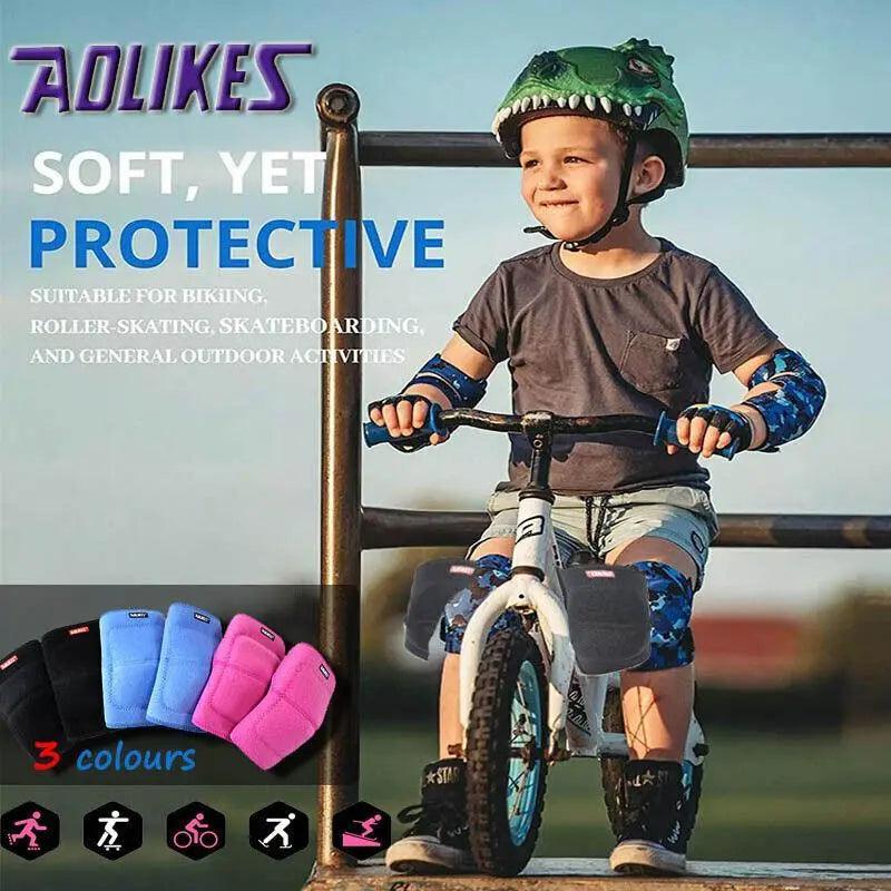 Aolikes Kid Knee Pad Crash Proof Antislip Basketball Skating Protector M Size - Rose Red V528-7115-KNEEPAD-ROSERED-M-46092