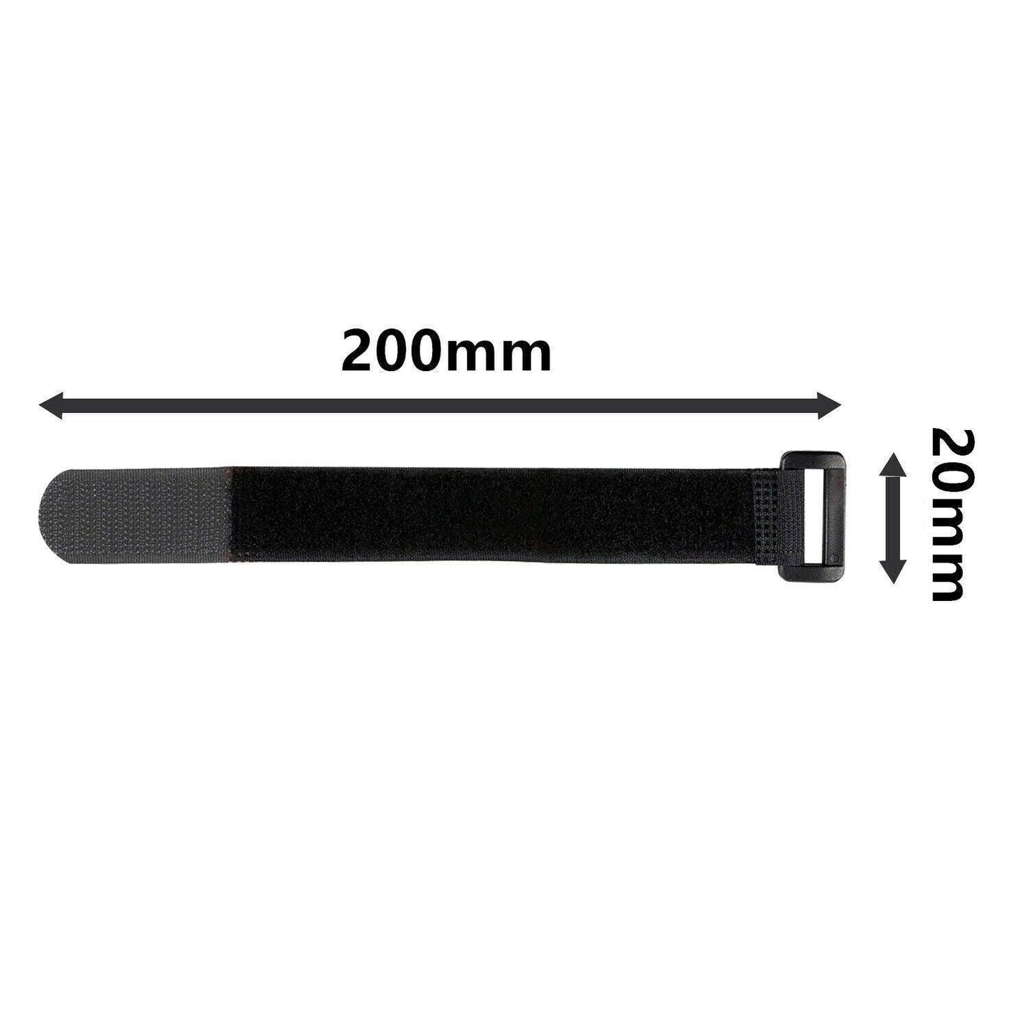 Magic Cable Ties Reusable Winder Coded Organiser Cords Hook Loop Black - 20*200mm 10PCS V528-71665