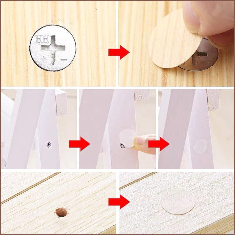 54 X Self Adhesive Decorative Screw Cover Caps Holes Cams Furniture Kitchen 20mm - PC 003