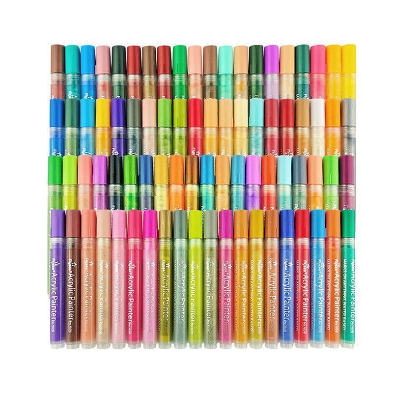 Flysea 12-80 Colours Acrylic Paint Pens Painting Stone Ceramic Glass Marker2-3Mm - 80-Colour Set V528-80-COLOURSET-578544