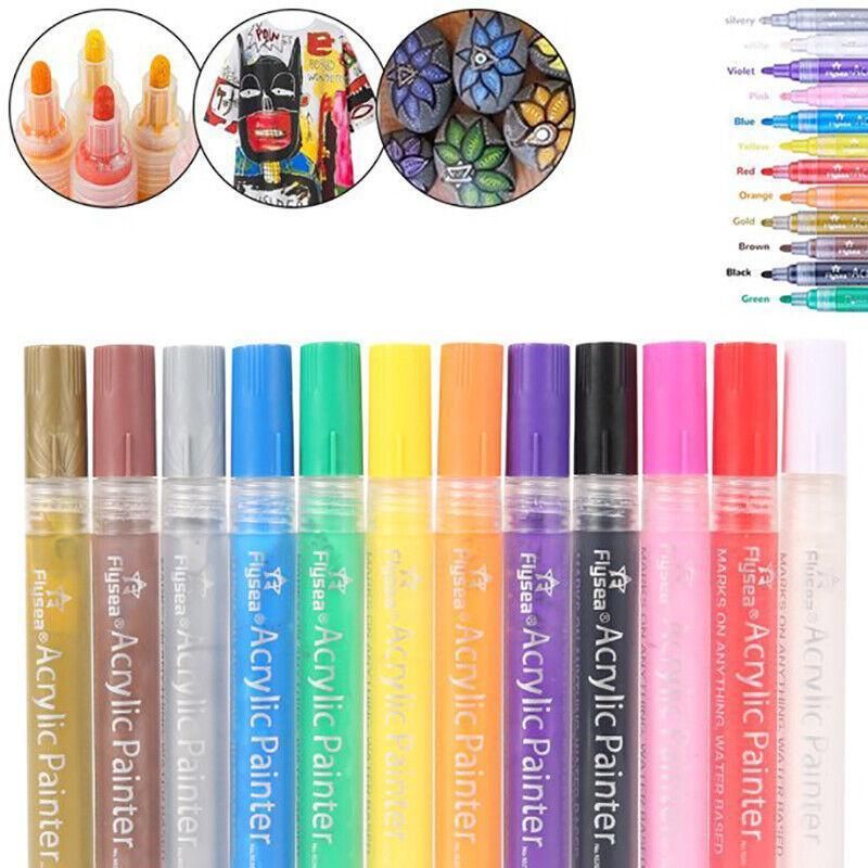 Flysea 12-80 Colours Acrylic Paint Pens Painting Stone Ceramic Glass Marker2-3Mm - 80-Colour Set V528-80-COLOURSET-578544