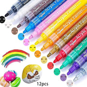 Flysea 12-80 Colours Acrylic Paint Pens Painting Stone Ceramic Glass Marker2-3Mm - 80-Colour Set V528-80-COLOURSET-578544