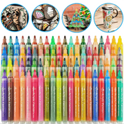 Flysea 12-80 Colours Acrylic Paint Pens Painting Stone Ceramic Glass Marker2-3Mm - 80-Colour Set V528-80-COLOURSET-578544