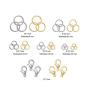 800x Jump Rings Split Lobster Clasps Hooks For DIY Jewelry Making Necklace V528-800PCS-BOXMETALACCESSORIES-916728