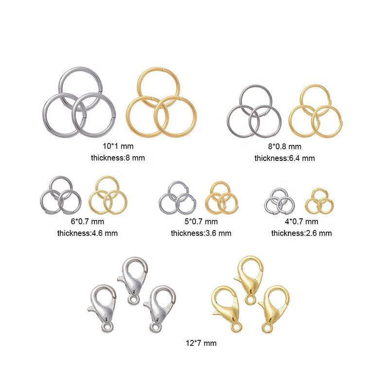800x Jump Rings Split Lobster Clasps Hooks For DIY Jewelry Making Necklace V528-800PCS-BOXMETALACCESSORIES-916728