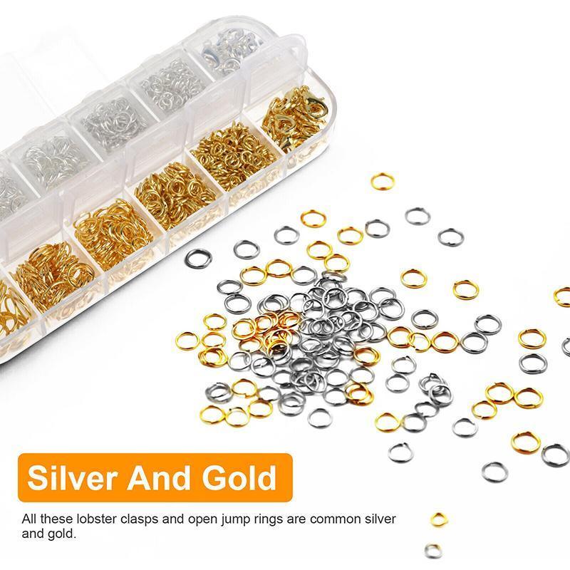 800x Jump Rings Split Lobster Clasps Hooks For DIY Jewelry Making Necklace V528-800PCS-BOXMETALACCESSORIES-916728