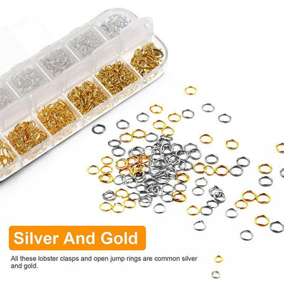 800x Jump Rings Split Lobster Clasps Hooks For DIY Jewelry Making Necklace V528-800PCS-BOXMETALACCESSORIES-916728