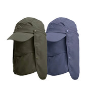 Unisex Face Neck Flap Hat Wide Brim Cap Hiking Fishing Sun Protection Outdoor - Dark Grey V528-9071SUNVISOR-DARKGREY-171524