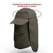 Unisex Face Neck Flap Hat Wide Brim Cap Hiking Fishing Sun Protection Outdoor - Dark Grey V528-9071SUNVISOR-DARKGREY-171524