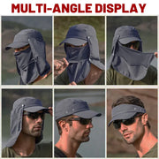 Unisex Face Neck Flap Hat Wide Brim Cap Hiking Fishing Sun Protection Outdoor - Dark Grey V528-9071SUNVISOR-DARKGREY-171524