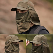Unisex Face Neck Flap Hat Wide Brim Cap Hiking Fishing Sun Protection Outdoor - Dark Grey V528-9071SUNVISOR-DARKGREY-171524