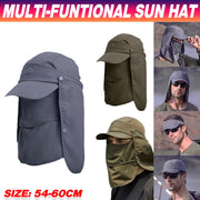 Unisex Face Neck Flap Hat Wide Brim Cap Hiking Fishing Sun Protection Outdoor - Dark Grey V528-9071SUNVISOR-DARKGREY-171524