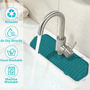 L Size Silicone Faucet Mat Kitchen Protector Faucet Absorbent Mat Sink Splash Guard - Green V528-9360101002978