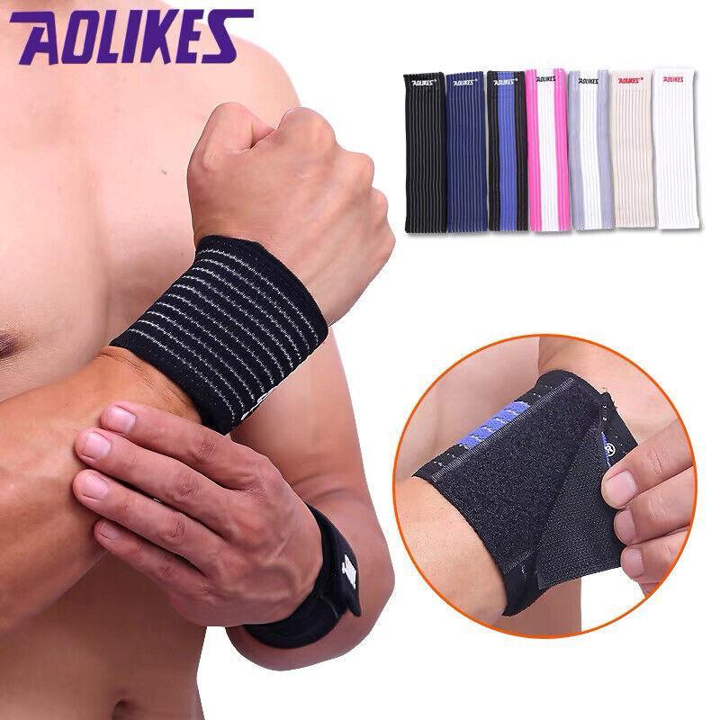 Aolikes Wrist Brace Elastic Bandage Support Sport Gym Wrap Fitness Wristband - White V528-9360101004873