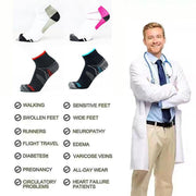 L XL Ankle Compression Socks for Foot Support and Daily Comfort Unisex - Black-Red V528-9360101012205