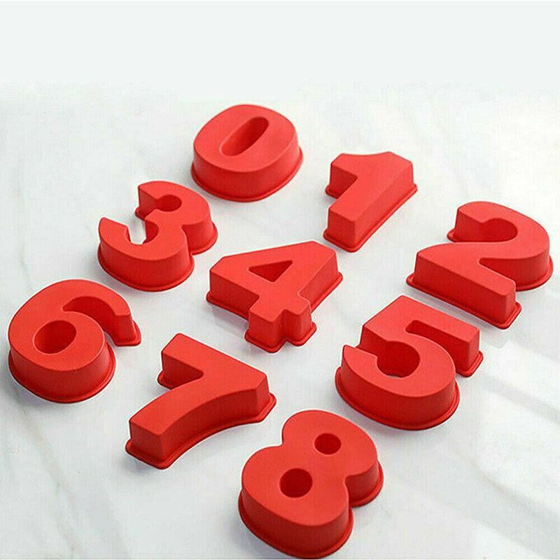 10 Inch Silicone Number Cake Mould Birthday Baking Pan Fondant Tools - 6 or 9 V528-9360101012489